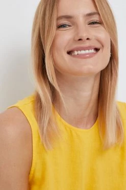 Γυναικεία Αμάνικος Λευκό τοπ Sisley κίτρινο -Εξοδος Sisley Κατάστημα unnamed file 2735