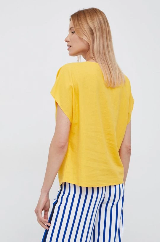 Γυναικεία Μπλούζες Λευκή μπλούζα Sisley χρώμα: κίτρινο 3 Γυναικεία Μπλούζες Λευκή μπλούζα Sisley χρώμα: κίτρινο - Image 3