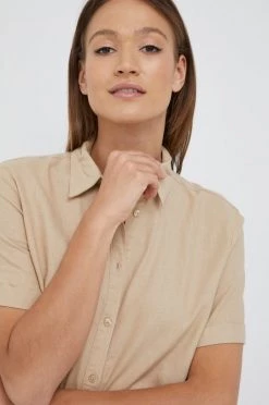 Γυναικεία Πουκάμισα Πουκάμισο από λινό Sisley μπεζ, -Εξοδος Sisley Κατάστημα unnamed file 2767