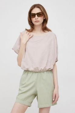 Γυναικεία Μπλούζες Λευκή μπλούζα Sisley χρώμα: ροζ