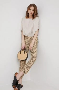 Γυναικεία Μπλούζες Λευκή μπλούζα Sisley χρώμα: μπεζ