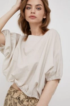 Γυναικεία Μπλούζες Λευκή μπλούζα Sisley χρώμα: μπεζ -Εξοδος Sisley Κατάστημα unnamed file 2879