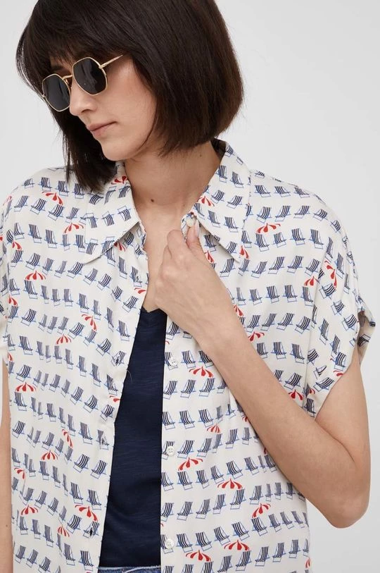 Γυναικεία Πουκάμισα Πουκάμισο Sisley μπεζ, 1 Γυναικεία Πουκάμισα Πουκάμισο Sisley μπεζ,