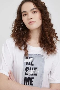 Γυναικεία Μπλούζες Βαμβακερό μπλουζάκι Sisley χρώμα: άσπρο 8 Γυναικεία Μπλούζες Βαμβακερό μπλουζάκι Sisley χρώμα: άσπρο -Εξοδος Sisley Κατάστημα unnamed file 2985