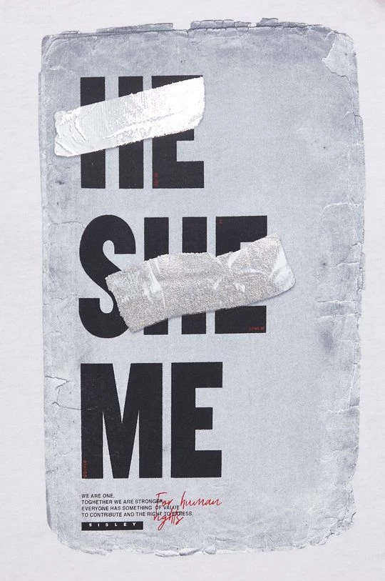 Γυναικεία Μπλούζες Βαμβακερό μπλουζάκι Sisley χρώμα: άσπρο 5 Γυναικεία Μπλούζες Βαμβακερό μπλουζάκι Sisley χρώμα: άσπρο - Image 5