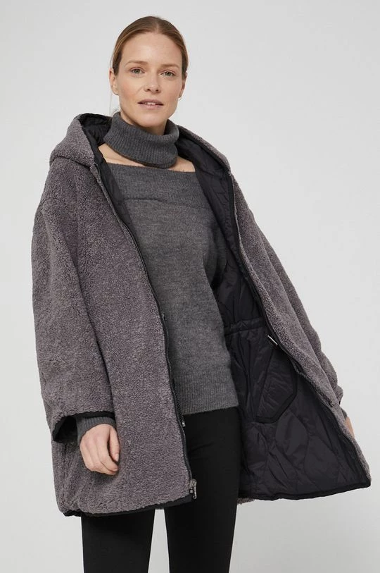 Γυναικεία Μακριά μπουφάν Μπουφάν δυο όψεων Sisley χρώμα: μαύρο 2 Γυναικεία Μακριά μπουφάν Μπουφάν δυο όψεων Sisley χρώμα: μαύρο - Image 2