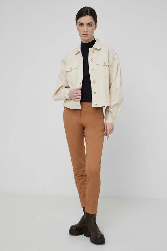 Γυναικεία Υφασμάτινα Παντελόνι Sisley χρώμα: καφέ, 1 Γυναικεία Υφασμάτινα Παντελόνι Sisley χρώμα: καφέ,