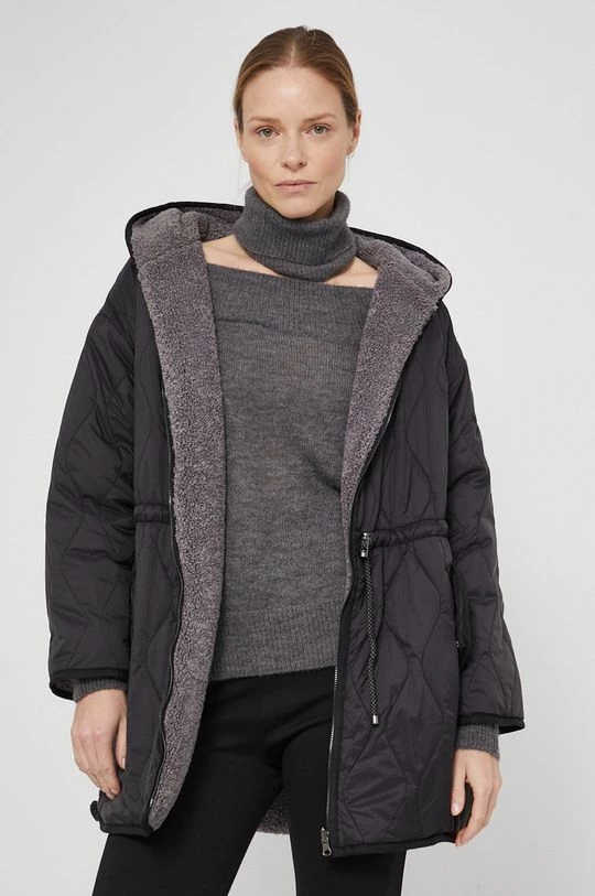 Γυναικεία Μακριά μπουφάν Μπουφάν δυο όψεων Sisley χρώμα: μαύρο 3 Γυναικεία Μακριά μπουφάν Μπουφάν δυο όψεων Sisley χρώμα: μαύρο - Image 3