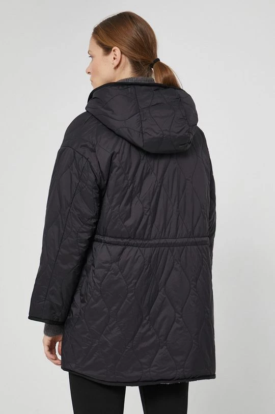 Γυναικεία Μακριά μπουφάν Μπουφάν δυο όψεων Sisley χρώμα: μαύρο 4 Γυναικεία Μακριά μπουφάν Μπουφάν δυο όψεων Sisley χρώμα: μαύρο - Image 4