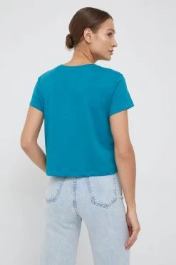 Γυναικεία Κοντομάνικο Βαμβακερό μπλουζάκι Sisley τιρκουάζ -Εξοδος Sisley Κατάστημα unnamed file 3117