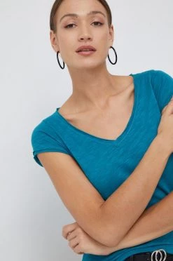 Γυναικεία Κοντομάνικο Μπλουζάκι Sisley πράσινο