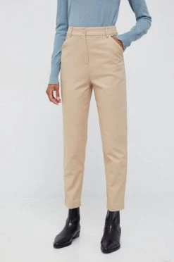 Γυναικεία Υφασμάτινα Παντελόνι Sisley μπεζ,