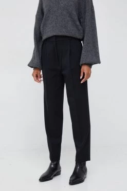 Γυναικεία Υφασμάτινα Παντελόνι Sisley μαύρο,