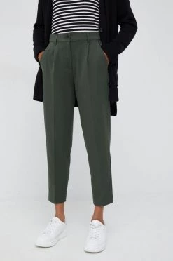 Γυναικεία Υφασμάτινα Παντελόνι Sisley πράσινο,