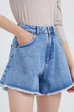 Γυναικεία Σορτς Τζιν σορτς Sisley μπλε