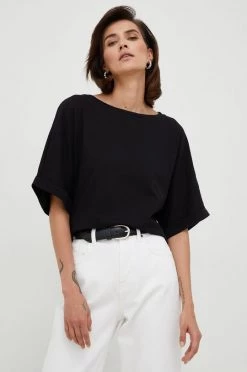 Γυναικεία Κοντομάνικο Μπλουζάκι Sisley μαύρο