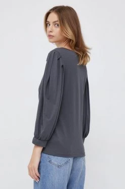 Γυναικεία Μακρυμάνικο Βαμβακερή μπλούζα με μακριά μανίκια Sisley γκρι -Εξοδος Sisley Κατάστημα unnamed file 3190