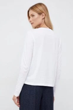 Γυναικεία Μακρυμάνικο Βαμβακερή μπλούζα με μακριά μανίκια Sisley άσπρο -Εξοδος Sisley Κατάστημα unnamed file 3229