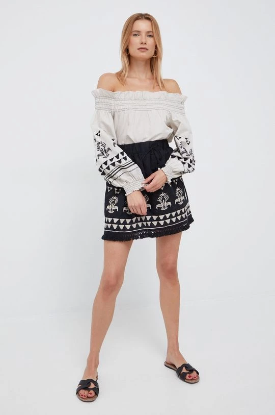 Γυναικεία Φούστες Λινή φούστα Sisley μαύρο, 2 Γυναικεία Φούστες Λινή φούστα Sisley μαύρο, - Image 2