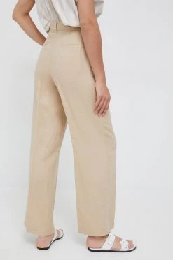 Γυναικεία Υφασμάτινα Λινό παντελόνι Sisley μπεζ, -Εξοδος Sisley Κατάστημα unnamed file 3273