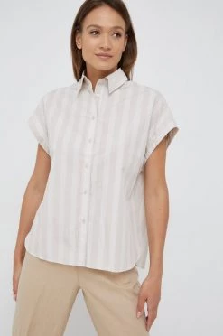 Γυναικεία Πουκάμισα Βαμβακερό πουκάμισο Sisley μπεζ, -Εξοδος Sisley Κατάστημα unnamed file 3284