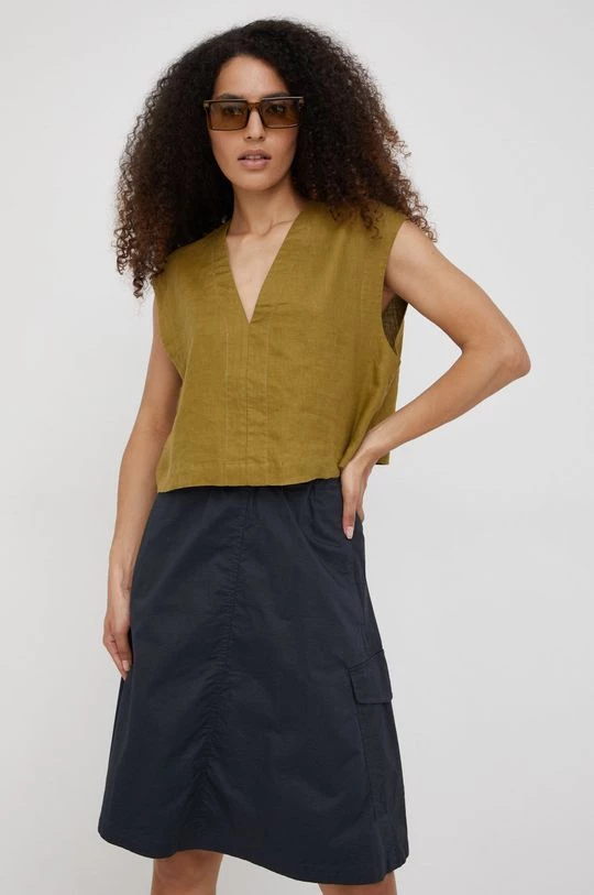 Γυναικεία Μπλούζες Λευκή μπλούζα Sisley πράσινο 1 Γυναικεία Μπλούζες Λευκή μπλούζα Sisley πράσινο