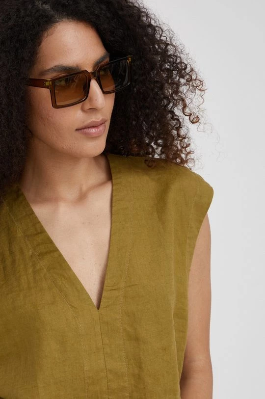 Γυναικεία Μπλούζες Λευκή μπλούζα Sisley πράσινο 4 Γυναικεία Μπλούζες Λευκή μπλούζα Sisley πράσινο - Image 4