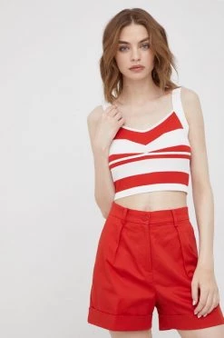 Γυναικεία Αμάνικος Top Sisley κόκκινο