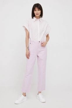 Γυναικεία Πουκάμισα Βαμβακερό πουκάμισο Sisley ροζ, -Εξοδος Sisley Κατάστημα unnamed file 3374