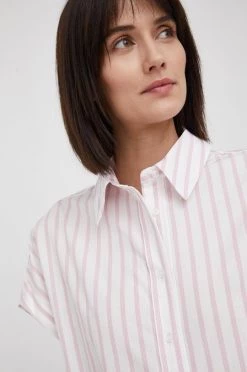 Γυναικεία Πουκάμισα Βαμβακερό πουκάμισο Sisley ροζ, -Εξοδος Sisley Κατάστημα unnamed file 3376