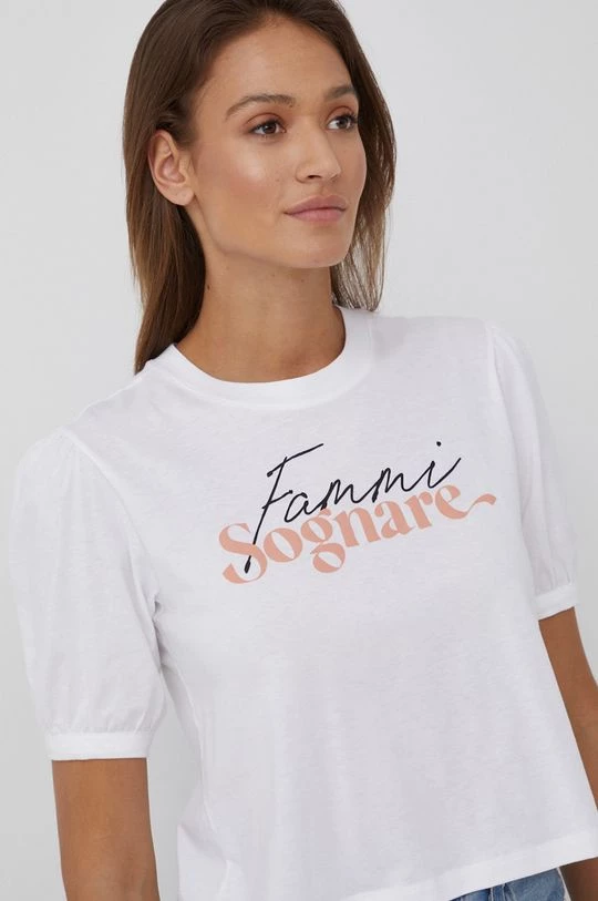 Γυναικεία Κοντομάνικο Βαμβακερό μπλουζάκι Sisley άσπρο 1 Γυναικεία Κοντομάνικο Βαμβακερό μπλουζάκι Sisley άσπρο