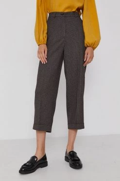 Γυναικεία Υφασμάτινα Παντελόνι Sisley χρώμα: καφέ