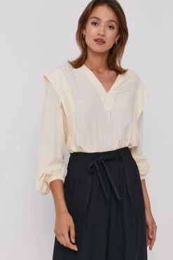 Γυναικεία Μπλούζες Μπλουζάκι Sisley χρώμα: κρεμ