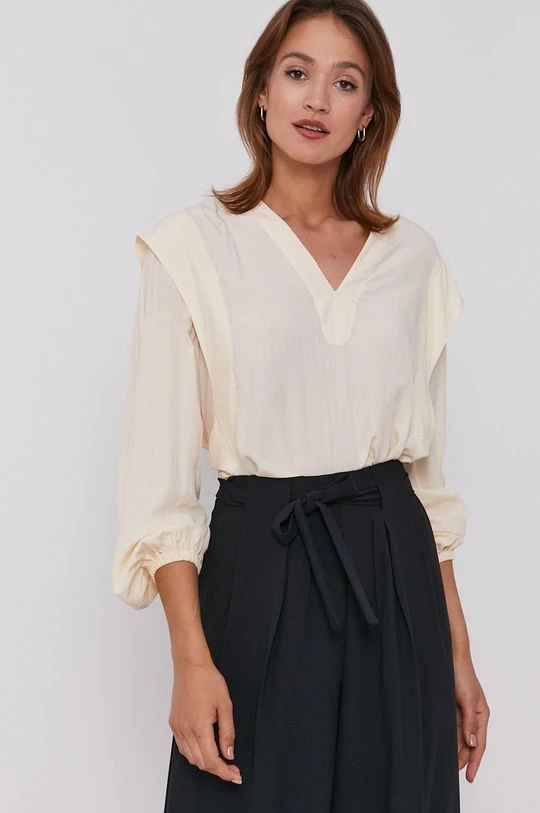 Γυναικεία Μπλούζες Μπλουζάκι Sisley χρώμα: κρεμ 1 Γυναικεία Μπλούζες Μπλουζάκι Sisley χρώμα: κρεμ