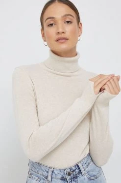 Γυναικεία Χωρίς φερμουάρ Πουλόβερ με προσθήκη μαλλιού Sisley χρώμα: μπεζ,