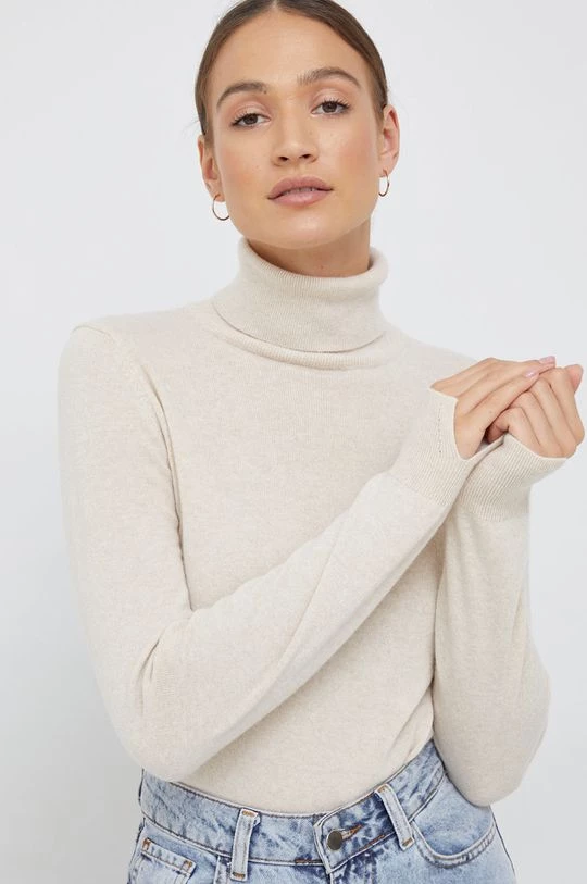 Γυναικεία Χωρίς φερμουάρ Πουλόβερ με προσθήκη μαλλιού Sisley χρώμα: μπεζ, 1 Γυναικεία Χωρίς φερμουάρ Πουλόβερ με προσθήκη μαλλιού Sisley χρώμα: μπεζ,