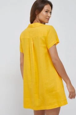 Γυναικεία Φορέματα Λινό φόρεμα Sisley κίτρινο, -Εξοδος Sisley Κατάστημα unnamed file 3583