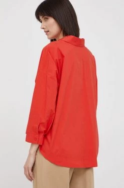 Γυναικεία Πουκάμισα Βαμβακερό πουκάμισο Sisley κόκκινο, -Εξοδος Sisley Κατάστημα unnamed file 3663