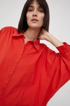 Γυναικεία Πουκάμισα Βαμβακερό πουκάμισο Sisley κόκκινο, -Εξοδος Sisley Κατάστημα unnamed file 3664