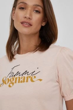 Γυναικεία Κοντομάνικο Βαμβακερό μπλουζάκι Sisley πορτοκαλί -Εξοδος Sisley Κατάστημα unnamed file 3710