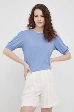 Γυναικεία Κοντομάνικο Βαμβακερό μπλουζάκι Sisley μοβ