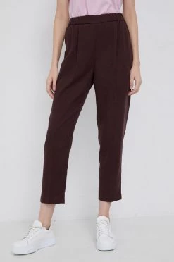 Γυναικεία Υφασμάτινα Παντελόνι Sisley χρώμα: καφέ