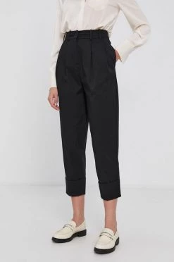 Γυναικεία Υφασμάτινα Παντελόνι Sisley χρώμα: μαύρο