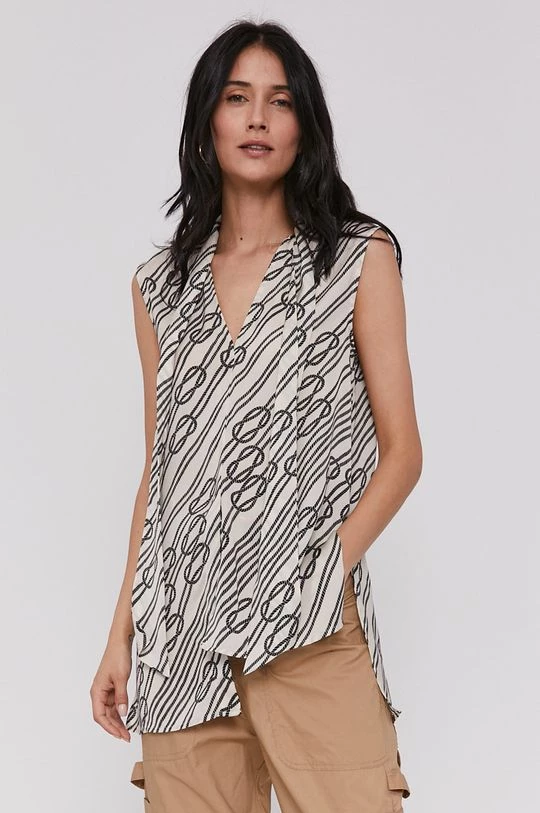 Γυναικεία Μπλούζες Μπλουζάκι Sisley χρώμα: μπεζ 4 Γυναικεία Μπλούζες Μπλουζάκι Sisley χρώμα: μπεζ - Image 4