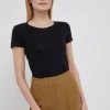 Γυναικεία Κοντομάνικο Μπλουζάκι Sisley χρώμα: μαύρο
