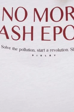 Γυναικεία Κοντομάνικο Βαμβακερό μπλουζάκι Sisley άσπρο -Εξοδος Sisley Κατάστημα unnamed file 4002