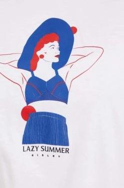 Γυναικεία Κοντομάνικο Βαμβακερό μπλουζάκι Sisley άσπρο -Εξοδος Sisley Κατάστημα unnamed file 4031