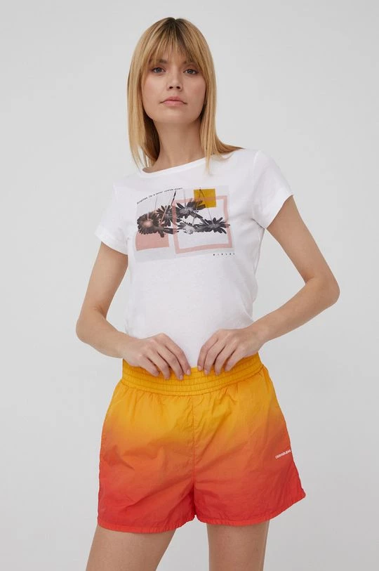 Γυναικεία Κοντομάνικο Βαμβακερό μπλουζάκι Sisley άσπρο 1 Γυναικεία Κοντομάνικο Βαμβακερό μπλουζάκι Sisley άσπρο