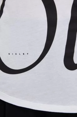 Γυναικεία Κοντομάνικο Βαμβακερό μπλουζάκι Sisley άσπρο -Εξοδος Sisley Κατάστημα unnamed file 4057
