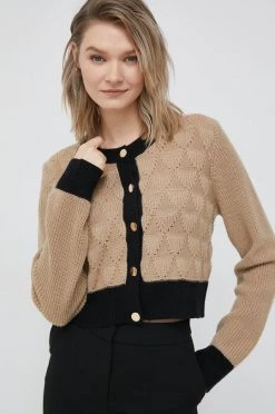 Γυναικεία Με φερμουάρ Ζακέτα από μίγμα μαλλιού Sisley μπεζ